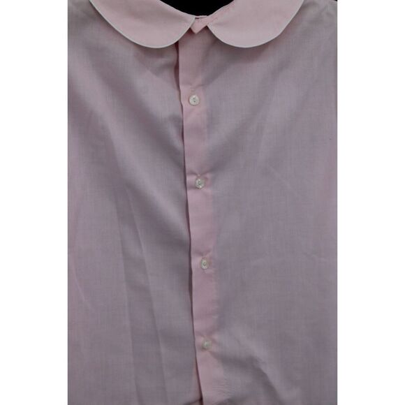 Rosalina Collection PINK Blouse 8Y Peter Pan Collar LONG sleeve Back Button - Picture 6 of 8
